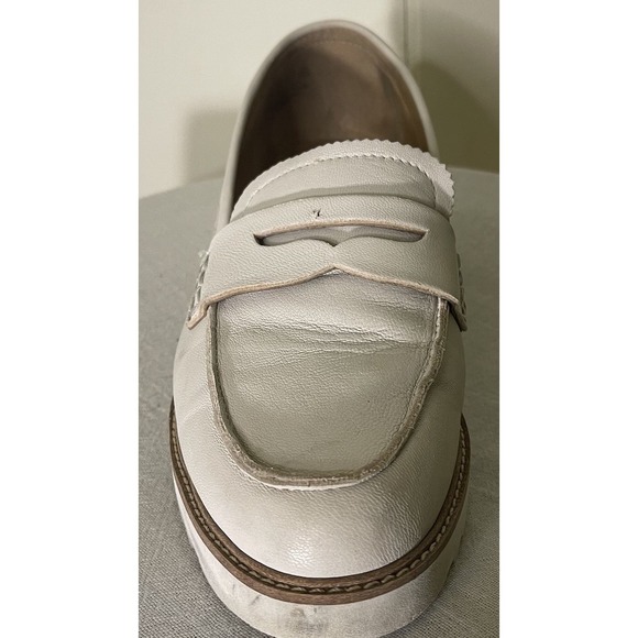 Franco Sarto Cedra Beige Leather Penny Loafers Women's 8.5M Preowned‎ - Picture 13 of 16
